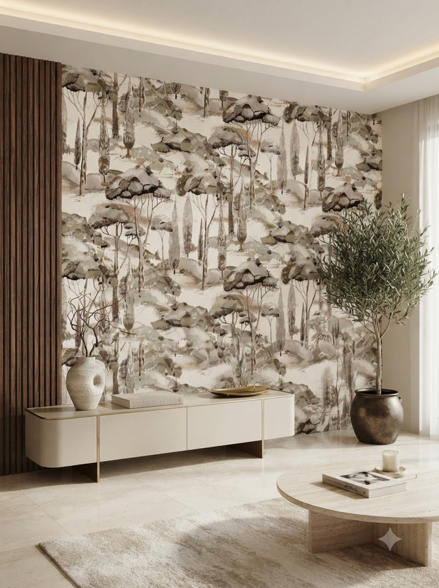 Premium wallpaper 57 SQFT roll with sticking glue packet