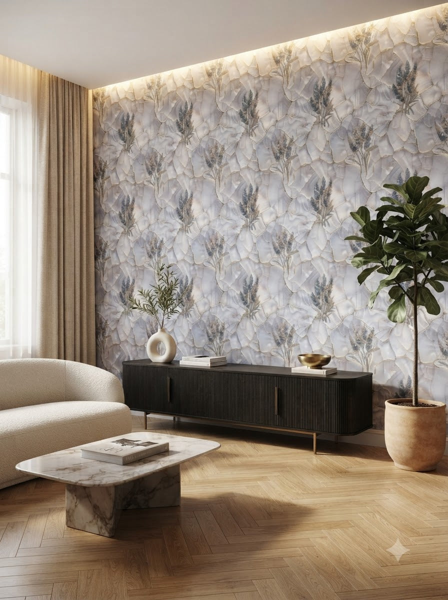 Premium wallpaper with glitter work ( sticking glue packet free )