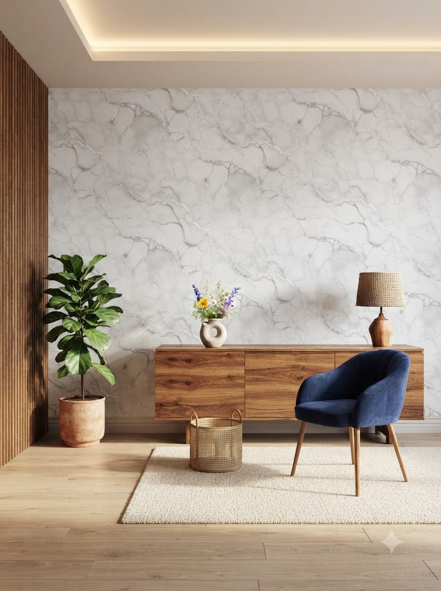 Luxury Marble Wallpaper 57SQFT (STICKING GLUE PACKET FREE)