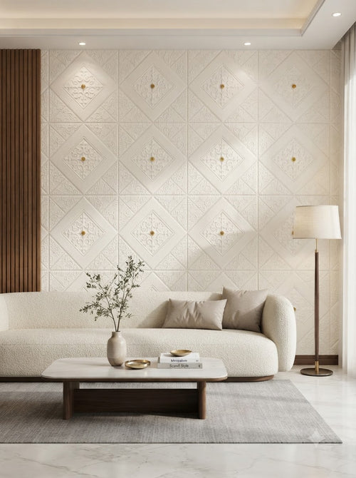 3D Self-Adhesive Foam Wall Panel -27 inch*27inch ( pack of 5 pc 25 Sqft)