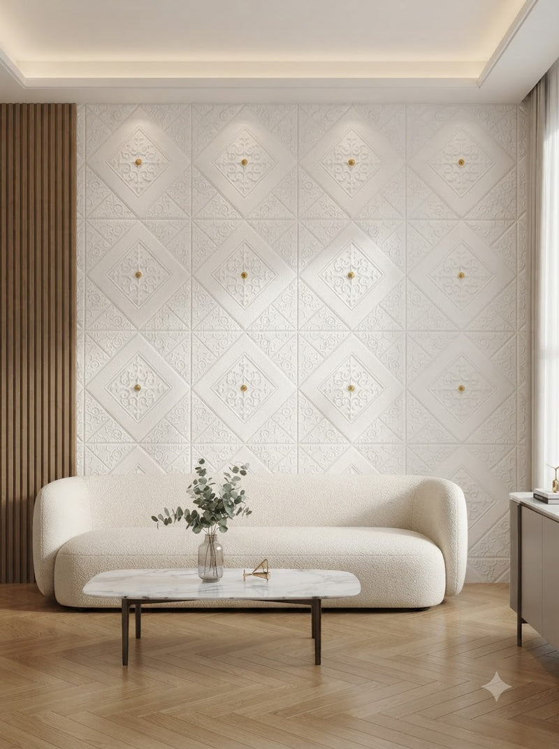 3D Self-Adhesive Foam Wall Panel -27 inch*27inch ( pack of 5 pc 25 Sqft)
