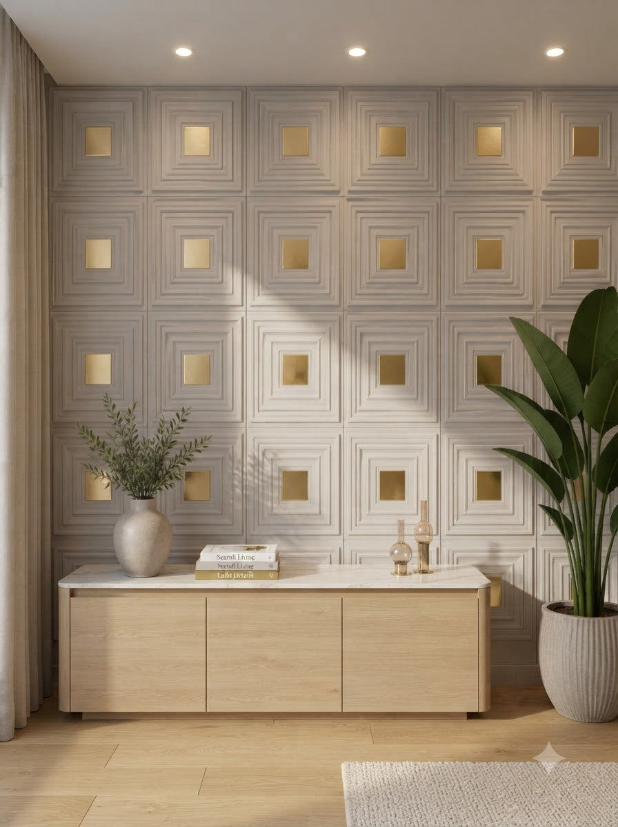 Modern 3D Fluted Decorative Wall Panel 2*2 (pack of 4)