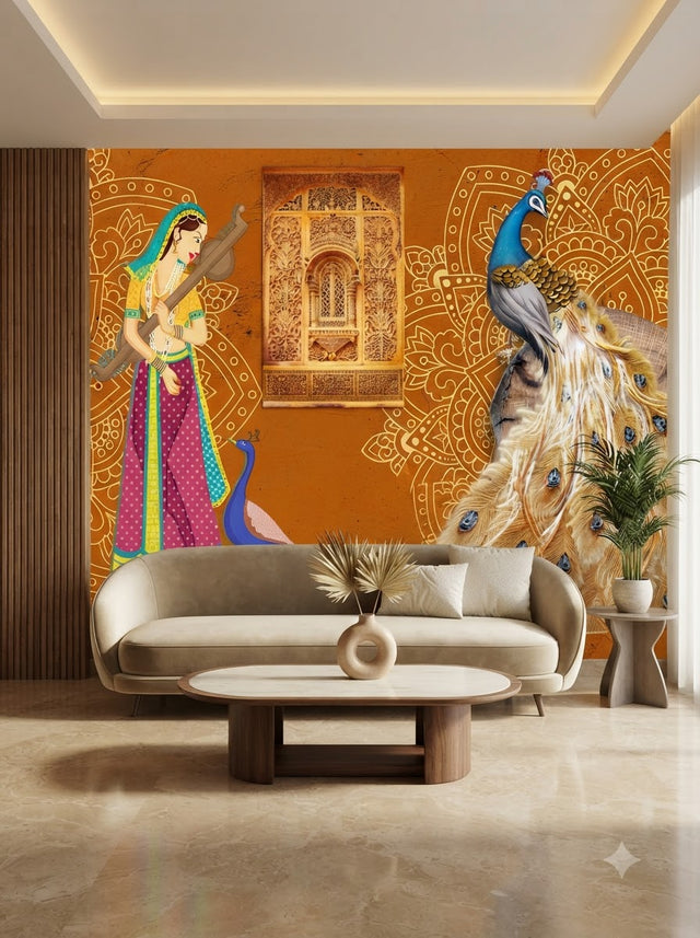 Customize royal Indian Heritage Wallpaper ( pesting glue packet free inside)