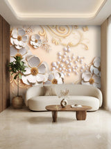 Customize Luxury 3D Floral Wallpaper ( pesting glue packet free inside )