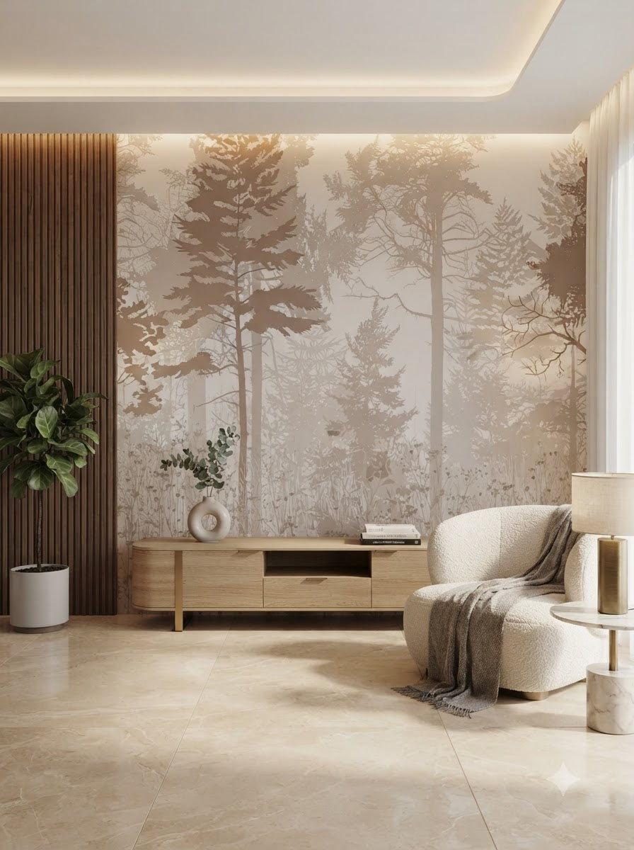 Customize Luxury Misty Forest Wallpaper ( pesting glue packet free inside )