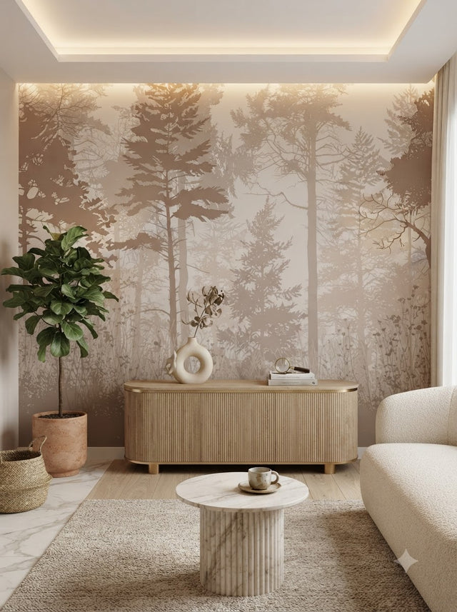 Customize Luxury Misty Forest Wallpaper ( pesting glue packet free inside )