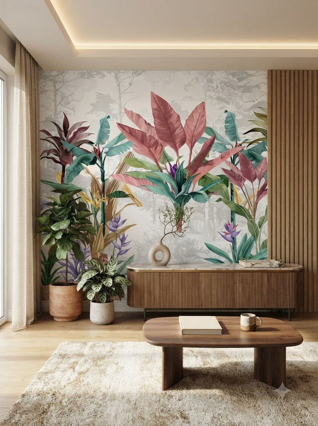 Customize Luxury Tropical Botanical wallpaper ( pesting glue packet free inside )