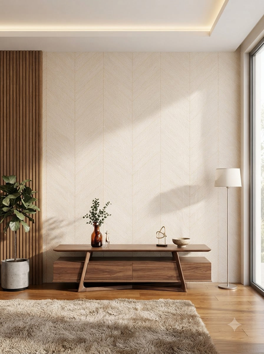 Premium Chevron Textured Wallpaper 57sqft ( sticking  glue packet free inside) (Copy)