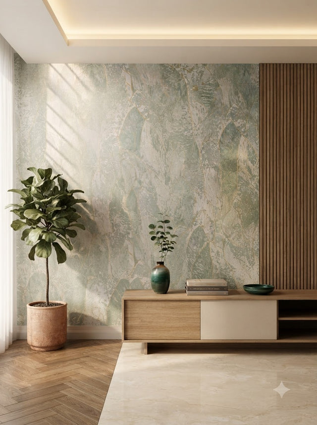Luxury Botanical Abstract Wallpaper 57sqft ( sticking  glue packet free inside)