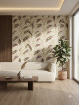 Premium Tropical Feather Botanical Wallpaper 57sqft ( sticking  glue packet free inside)