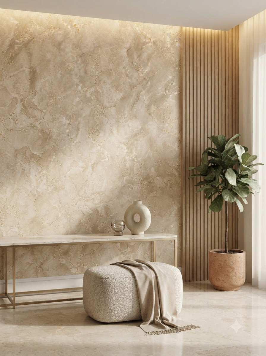 Luxury Marble Wallpaper 57sqft ( sticking  glue packet free inside)