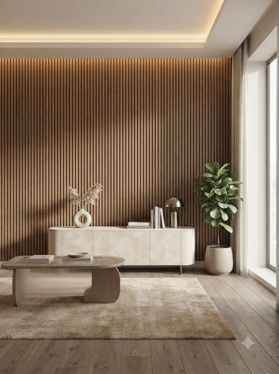 Modern Wooden Slat wallpaper 57sqft ( sticking  glue packet free inside)