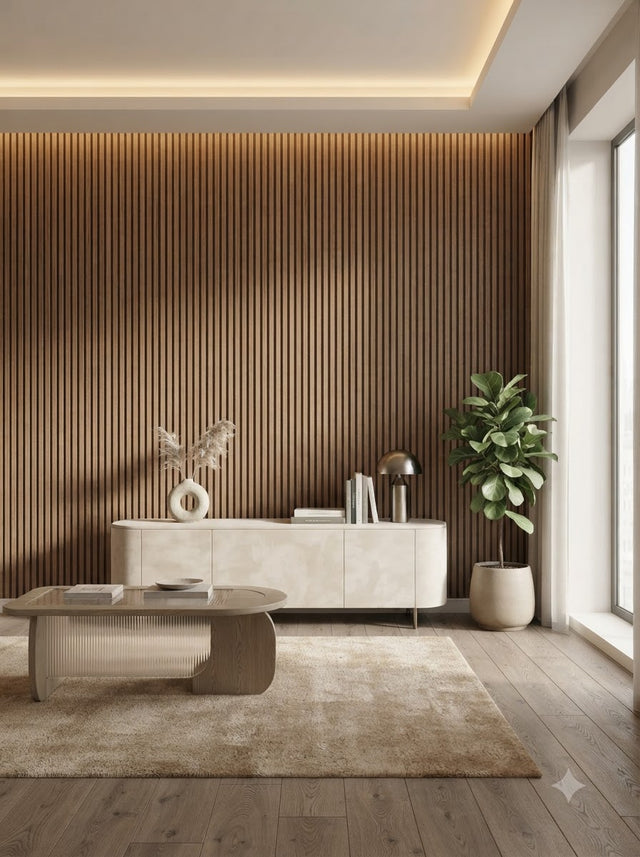 Modern Wooden Slat wallpaper 57sqft ( sticking  glue packet free inside)