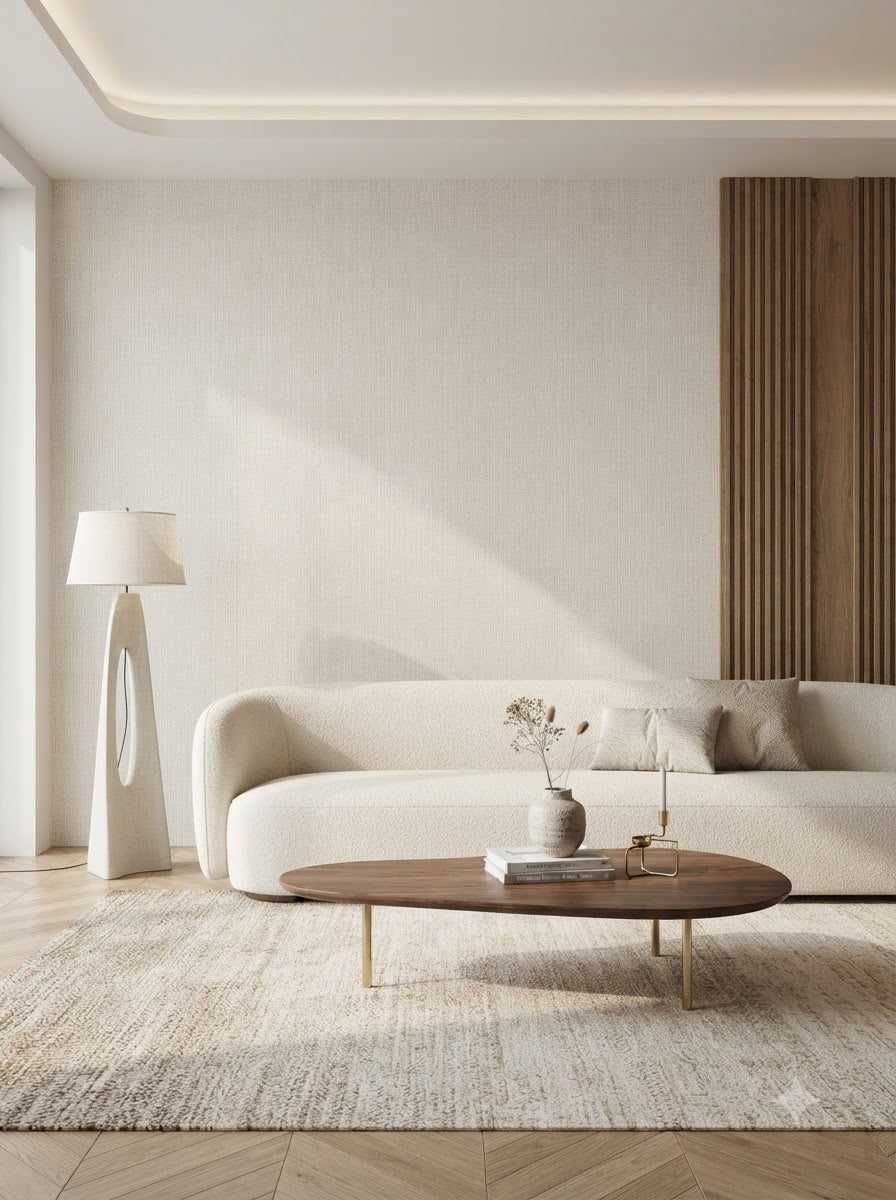 Premium Linen Texture Wallpaper – Elegant Minimalist Collection 57sqft ( sticking  glue packet free inside)