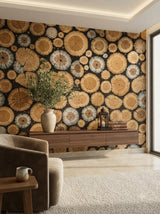 Wood Log Slice Wallpaper Self adhesive sticker wallpaper 45*5mtr(22sqft covering)