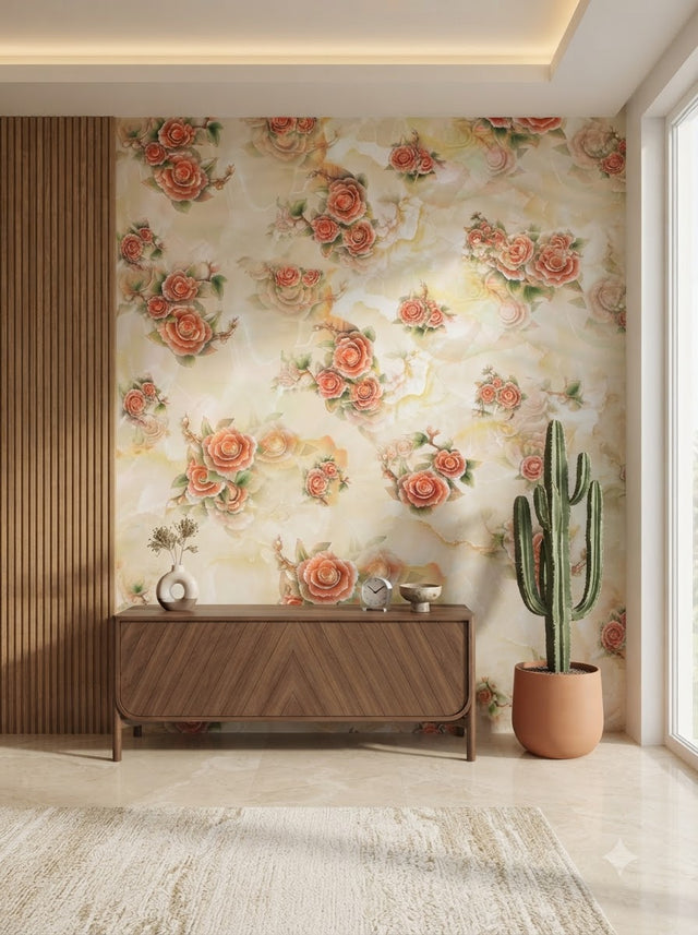 Elegant Floral Vintage Wallpaper –  Self adhesive sticker wallpaper 45*5mtr(22sqft covering)
