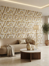 Luxury 3D Geometric Gold Wallpaper Description–  Self adhesive sticker wallpaper 45*5mtr(22sqft covering)