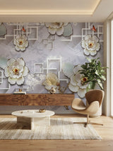 3D Floral Geometric Wallpaper –  Self adhesive sticker wallpaper 45*5mtr(22sqft covering) (Copy)