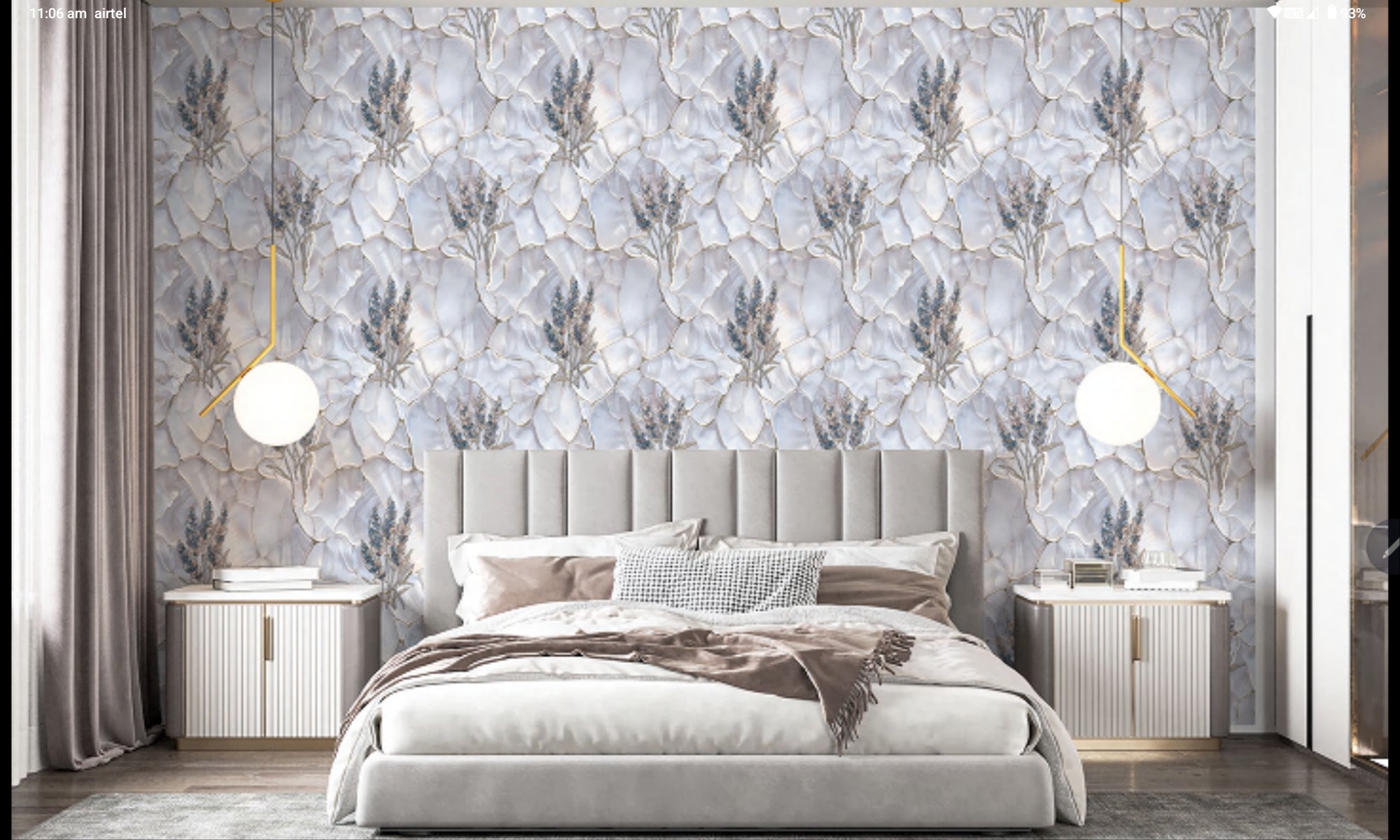 Premium wallpaper with glitter work ( sticking glue packet free )