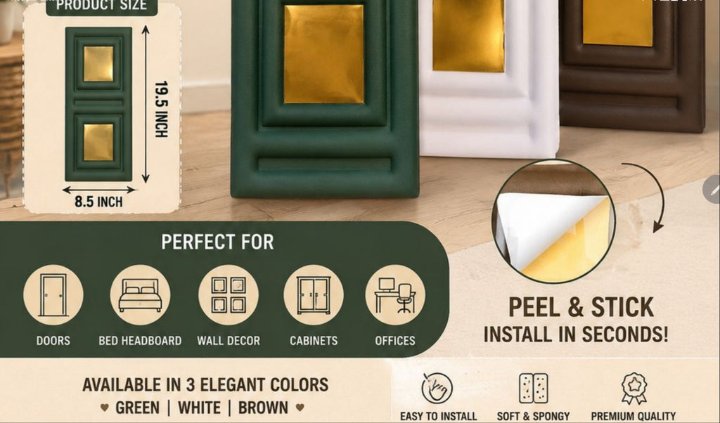 Cushion head self adhesive panel 9.5*19 inch (pack of 2 piece)