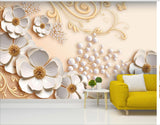 Customize Luxury 3D Floral Wallpaper ( pesting glue packet free inside )