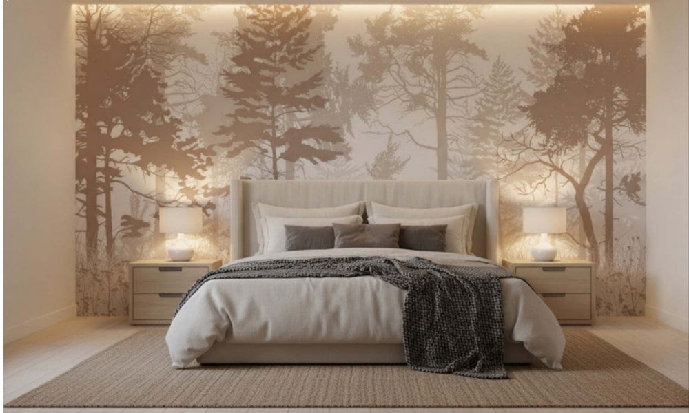 Customize Luxury Misty Forest Wallpaper ( pesting glue packet free inside )