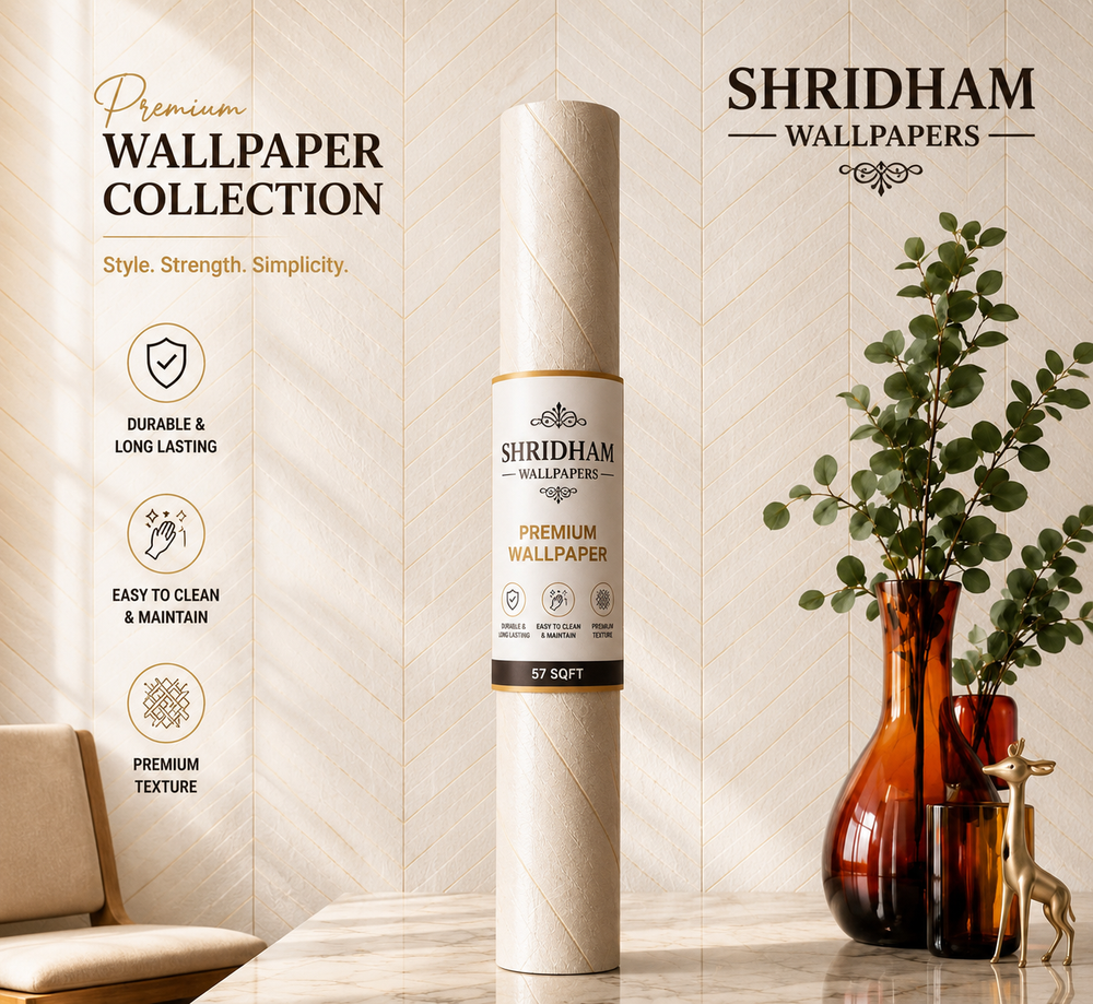 Premium Chevron Textured Wallpaper 57sqft ( sticking  glue packet free inside) (Copy)