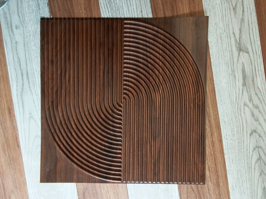 Modern 3D Walnut Fluted Decorative Wall Panel 2*2 (pack of 4)