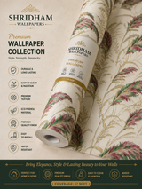 Premium Tropical Feather Botanical Wallpaper 57sqft ( sticking  glue packet free inside)