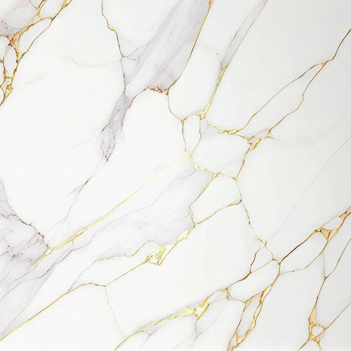 3D Luxury Marble Wall Mural – Gold & White Stone Wallpaper